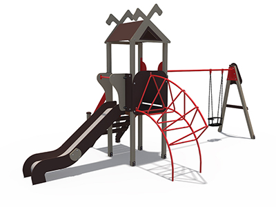 Детский игровой комплекс Лесная долина с лазом и качелями ДИО 06100