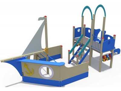 Детский игровой комплекс Лагуна Н-1200 в виде парусника ДИО 10117.1
