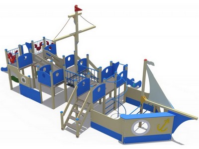 Детский игровой комплекс Лагуна в виде бригантины и с горками Н-1200,1500 ДИО 10117.2