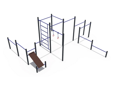Кроссфит брусья, скамья для пресса, шведская стенка, турники для отжимания и подтягивания СОВ 04501