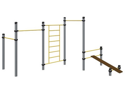 Турник со шведской стенкой и лавкой для пресса