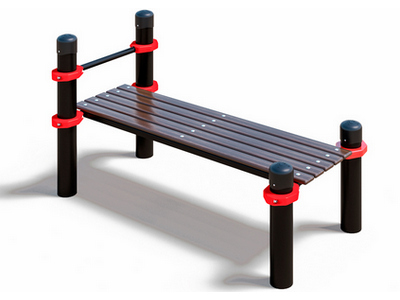 Уличная лавочка для пресса с перекладиной (PAW-28)