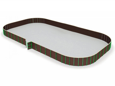 Коробка для хоккея из фанеры с обычными бортами, без ограждения из сетки