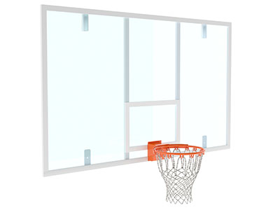 Щит баскетбольный игровой 1800х1050 ПОЛИКАРБОНАТ / ОРГСТЕКЛО цвет разметки БЕЛЫЙ (рама 40х40)