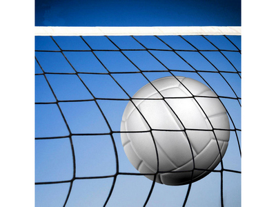 Сетка для волейбола 9,5х1,0 м яч. 100х100 мм, Ø 5,0 обшивка с 4-х сторон (стал. трос + комп. крепежей) белая