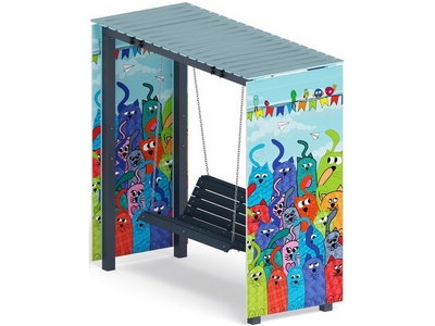 Пергола с диваном Коты в саду (с поликарбонатом)