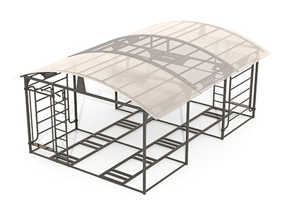 Теневой навес на 10 тренажеров