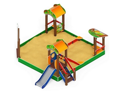 Песочный дворик Золотой мираж-5, с горкой