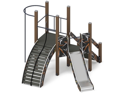 Детская игровая площадка Орнамент серо-оранжевый-1