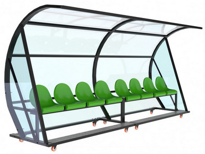 Уличная скамейка для запасных игроков мобильная на 8 мест