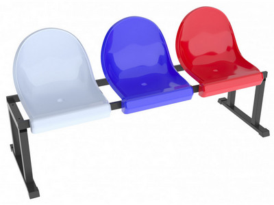 Уличная скамейка мобильная однорядная на 3 места