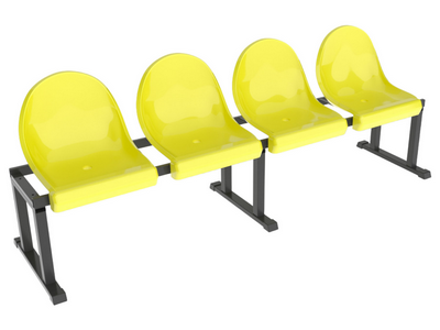 Уличная скамейка мобильная однорядная на 4 места