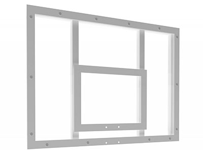 Щит баскетбольный тренировочный 1200х900 ОРГСТЕКЛО / ПОЛИКАРБОНАТ цвет разметки БЕЛЫЙ