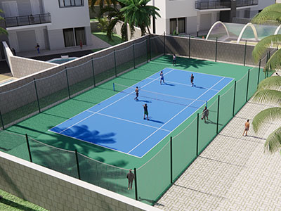 Корт для тенниса TORUDA T-1 HARD (37х19, игровое поле 24х11)