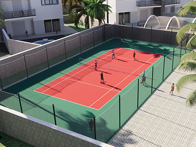 Теннисный корт TORUDA T-1 (37х19, игровое поле 24х11)