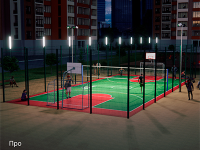 Универсальная спортивная площадка TORUDA SP-3 (21х10, игровое поле 18х9)