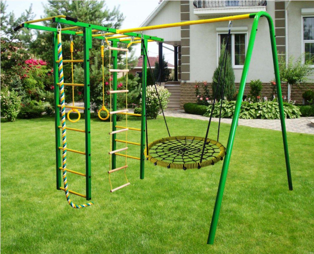 Детский спортивный комплекс Спортсмен 8.1 с плетеным гнездом 80 см - вид 2