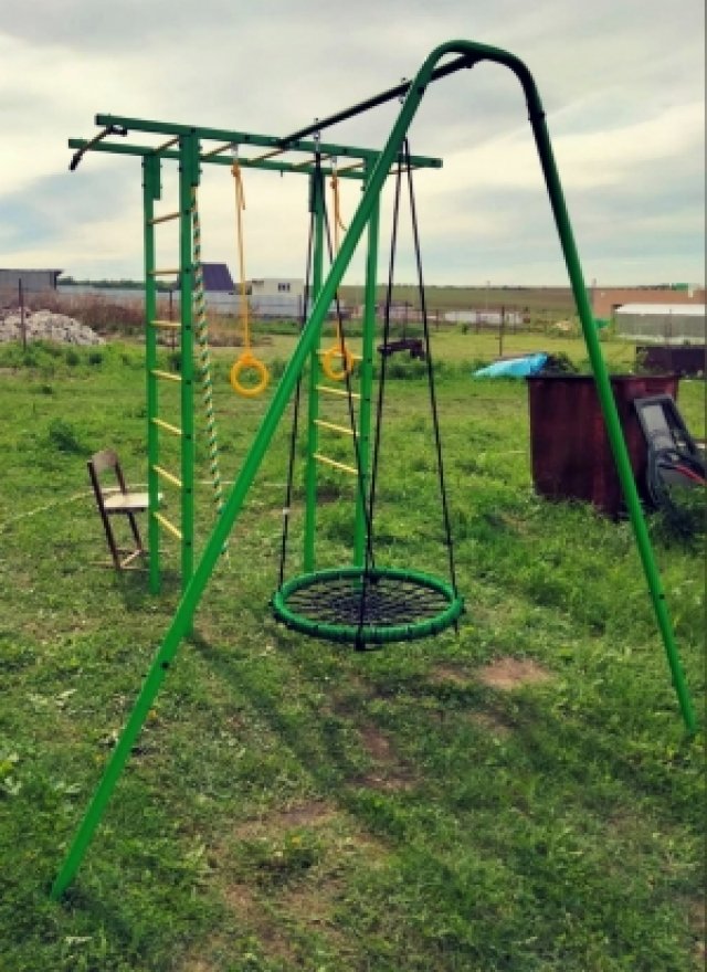 Детский спортивный комплекс Спортсмен 8.1 с плетеным гнездом 80 см - вид 2