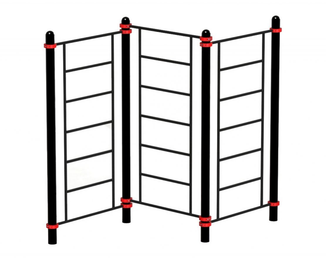 Уличный комплекс из трех шведских стенок PAW-57 - вид 0