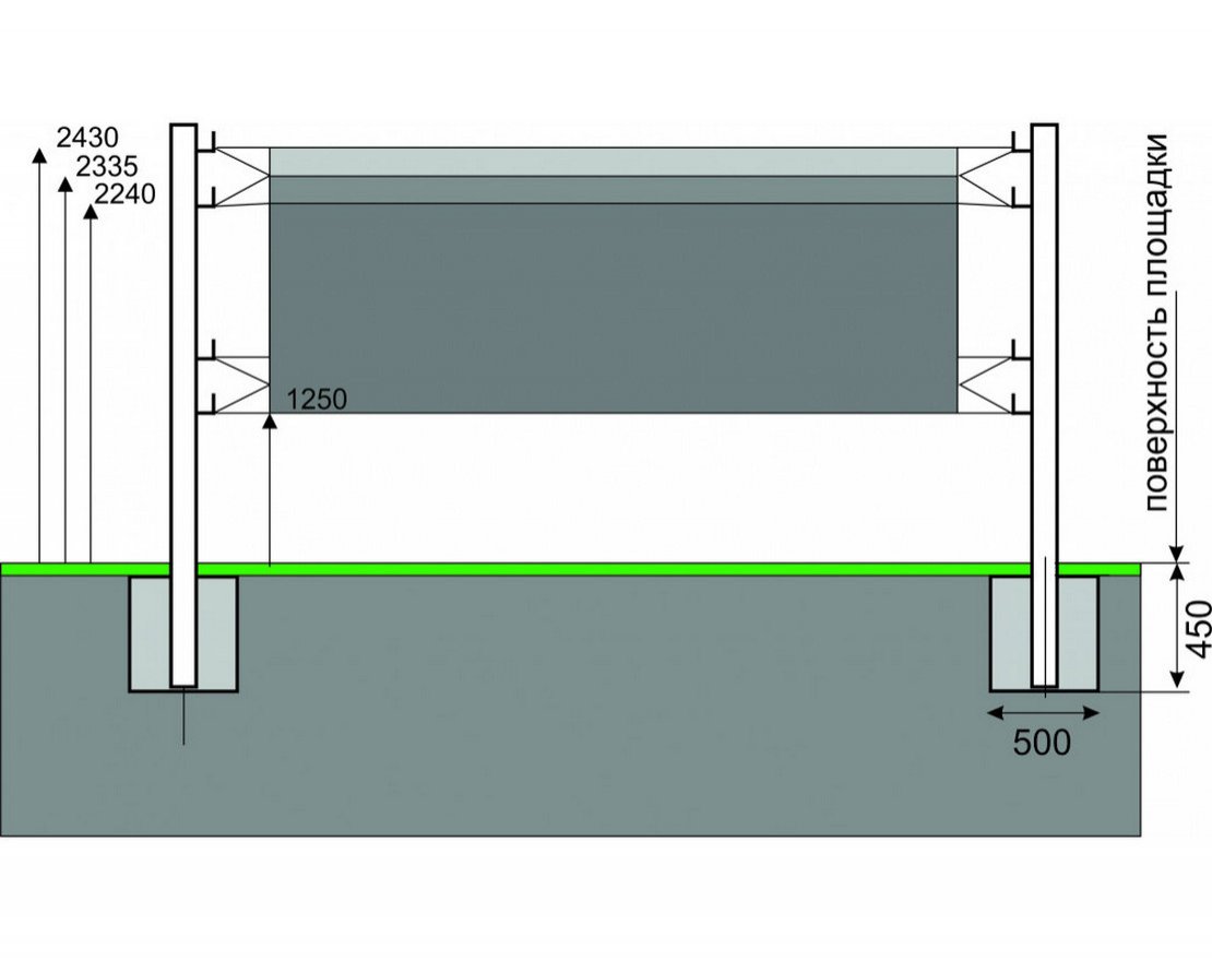 Стойки волейбольные уличные бетонируемые D76 мм - вид 2