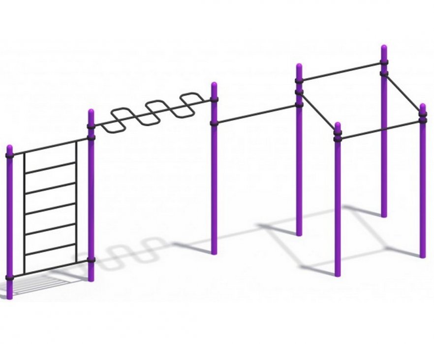Уличный комплекс турников со шведской стенкой Воркаут (ГТО 89-108 мм) СОВ 01080 - вид 0