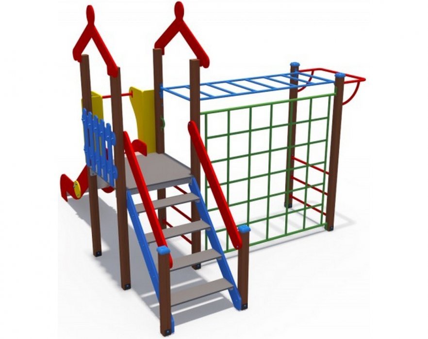 Детский игровой комплекс с металлическим скатом ДИО 04109 - вид 2