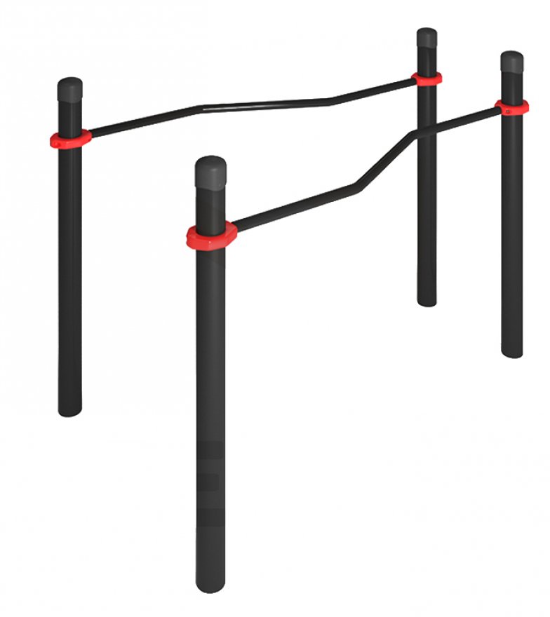 Уличные брусья изогнуто-горизонтальные - вид 2