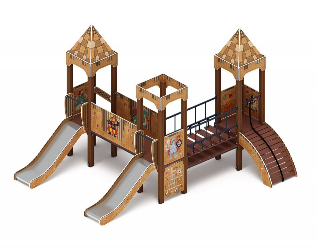 Уличный ДСК Картонная фантазия-3 (с крышей) - вид 0