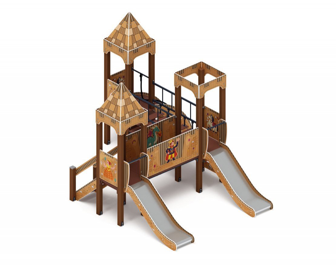 Уличный ДСК Картонная фантазия-3 (с крышей) - вид 1