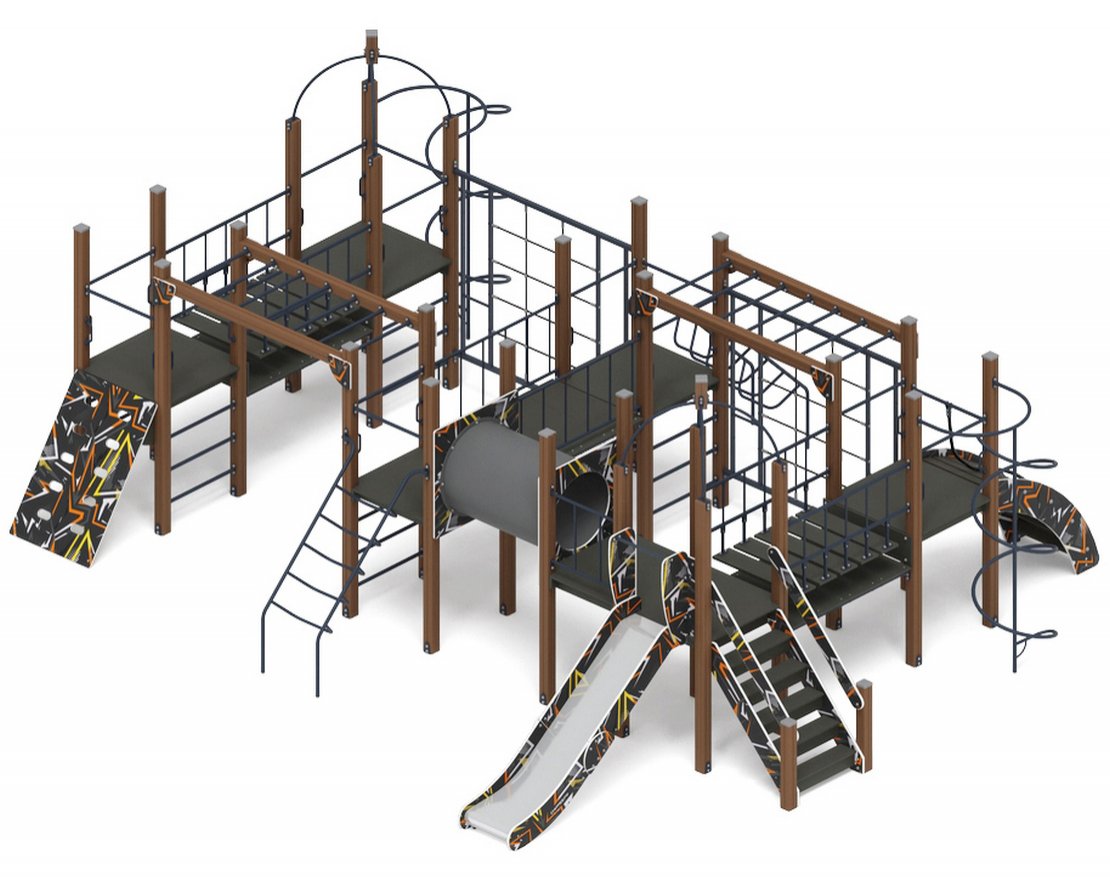 Уличный ДСК Орнамент серо-оранжевый-2 - вид 1