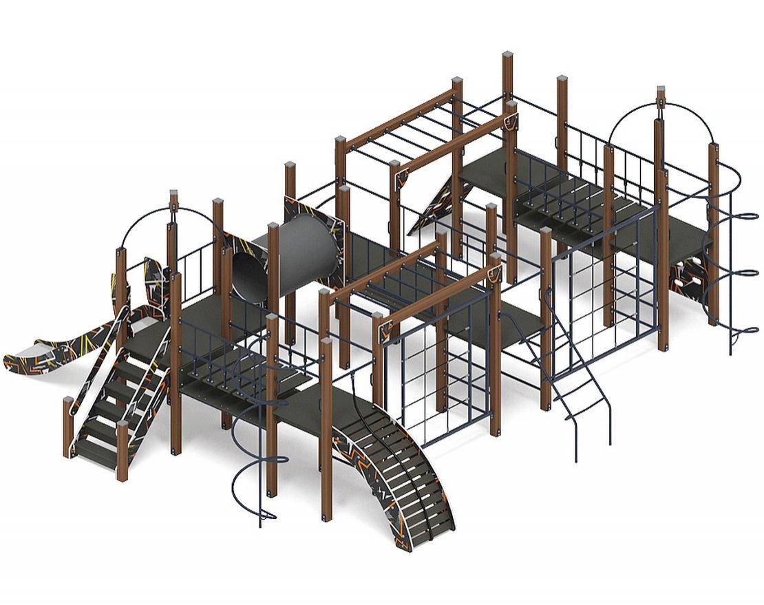 Уличный ДСК Орнамент серо-оранжевый-2 - вид 2