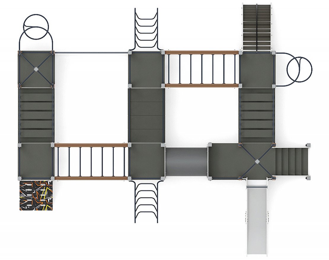 Уличный ДСК Орнамент серо-оранжевый-2 - вид 4