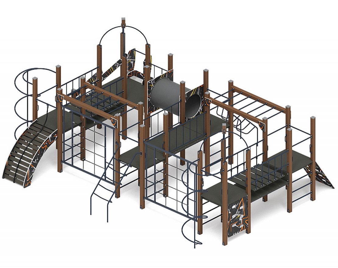 Уличный ДСК Орнамент серо-оранжевый-2 - вид 3