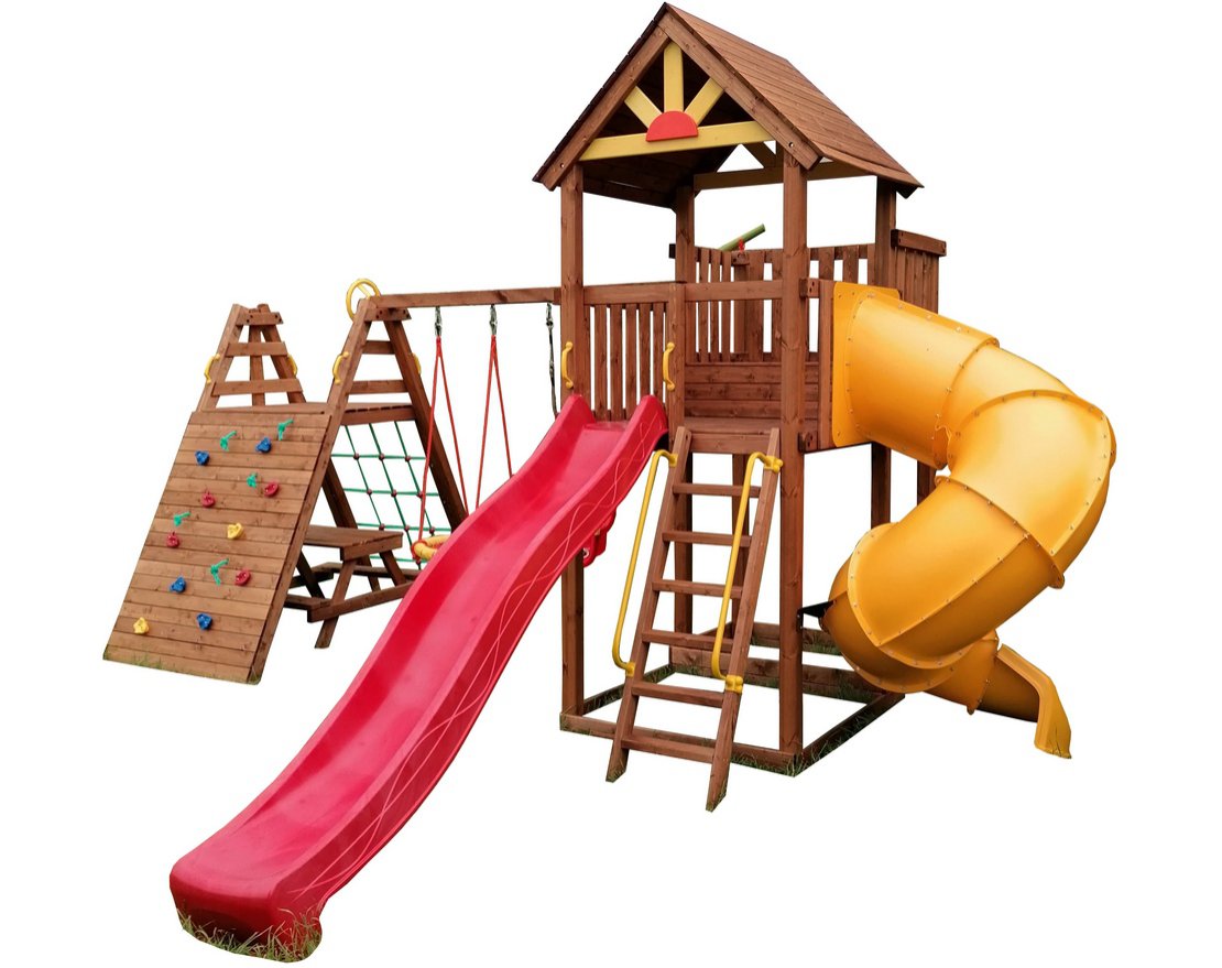 Детский городок Выше Всех Победа со спиральной горкой