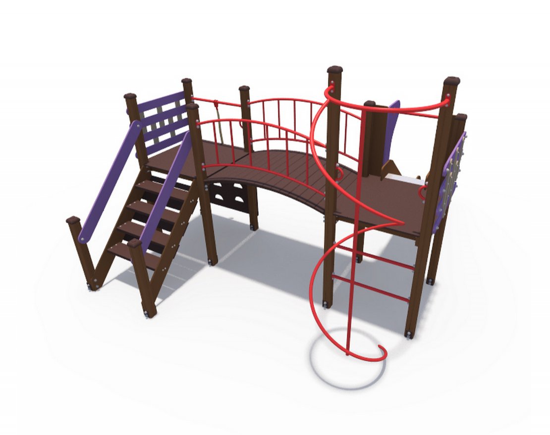 Детский игровой комплекс Браун ДИО 04012 со спиралью Н-1200 - вид 2