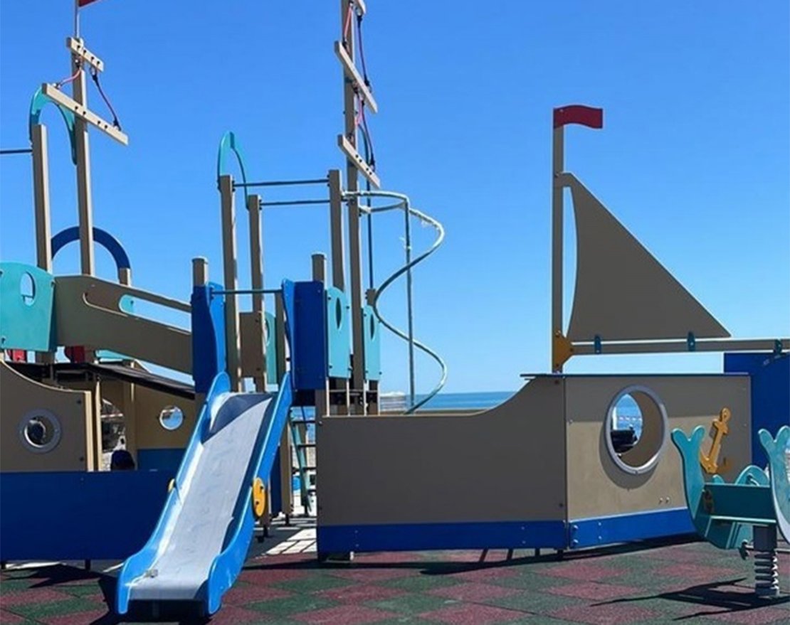 Уличный ДСК Лагуна в виде двойного парусника и с горками Н-1200,1500 ДИО 10117 - вид 2
