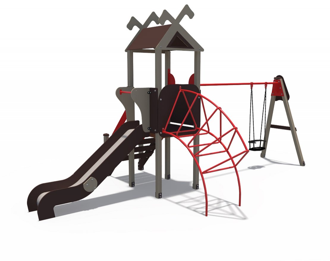 Детский игровой комплекс Лесная долина с лазом и качелями ДИО 06100 - вид 0