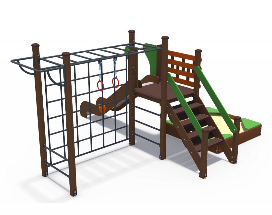 Детский игровой комплекс Май Браун с кольцами Н-1200 ДИО 04021 - вид 1