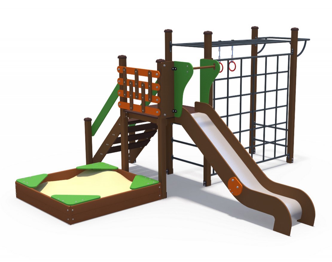 Детский игровой комплекс Май Браун с кольцами Н-1200 ДИО 04021 - вид 0