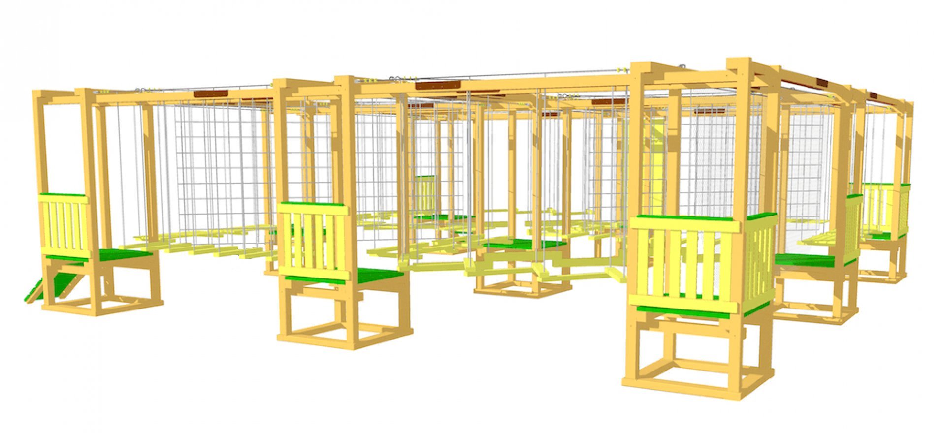 Детский веревочный комплекс 16 этапов - вид 3