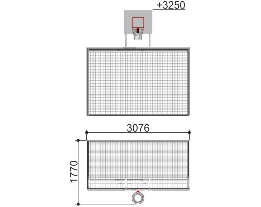 Ворота с баскетбольным щитом 203.10.00 - вид 2