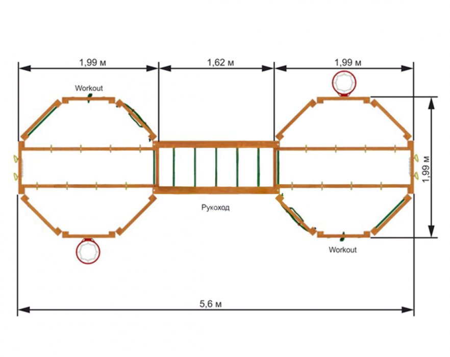 Спортивный игровой комплекс "WorkOut Double" - вид 2