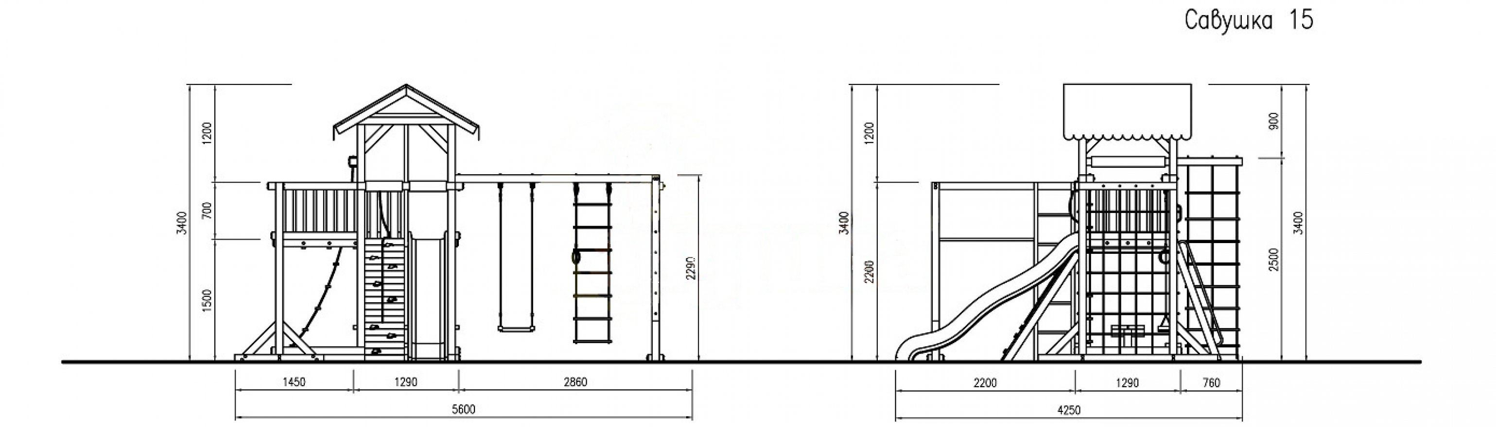 Игровая площадка Савушка 15 чертеж