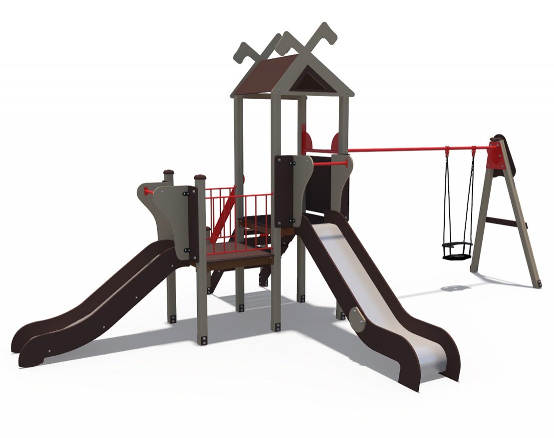 Игровой комплекс Лесная долина Н-1200,900 с качелями ДИО 06051 - вид 0