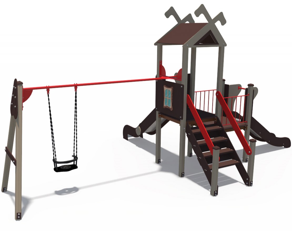 Игровой комплекс Лесная долина Н-1200,900 с качелями ДИО 06051 - вид 1