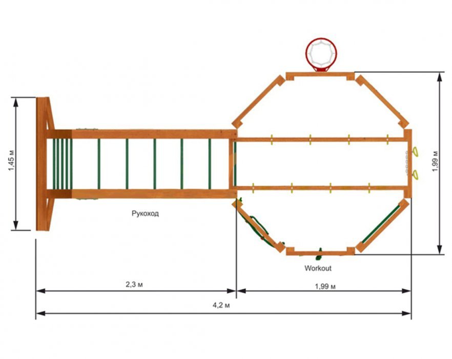 Спортивный игровой комплекс "WorkOut с рукоходом" - вид 2