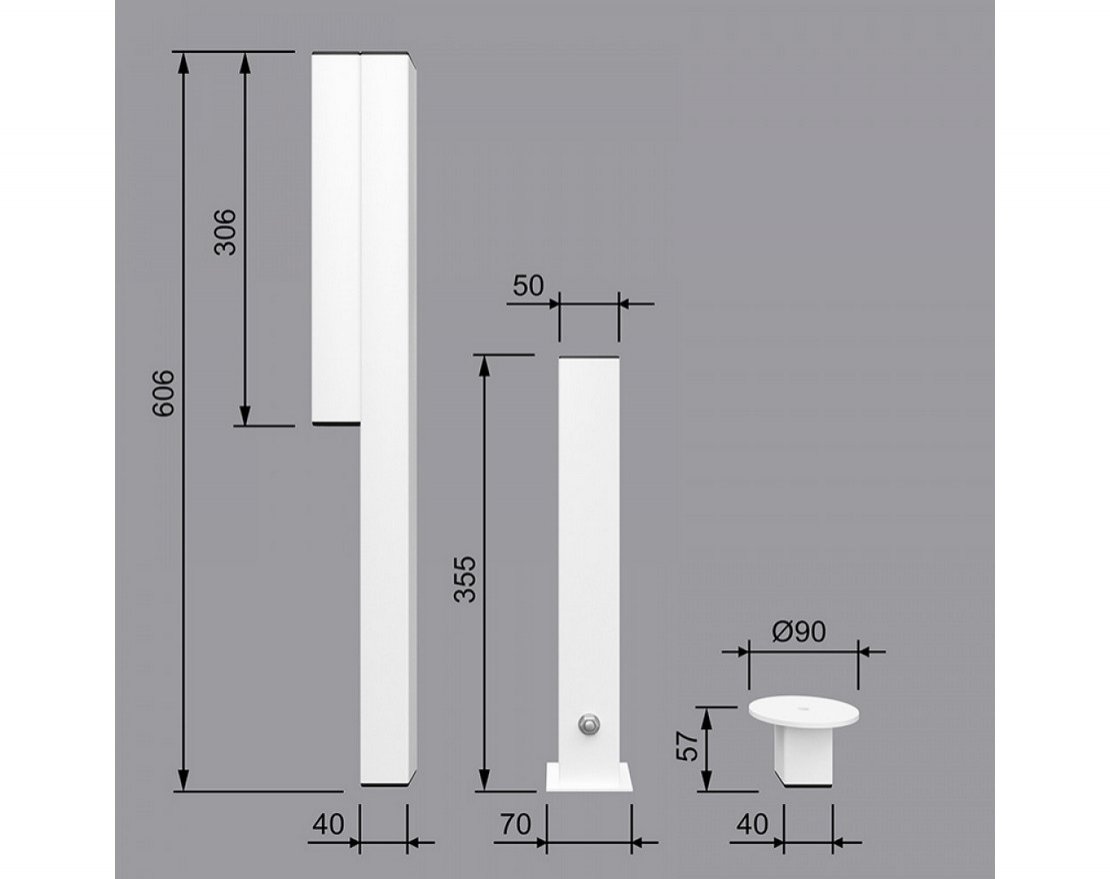 Комплект стаканов для ворот из алюминиевого овального профиля 100х120 - вид 2