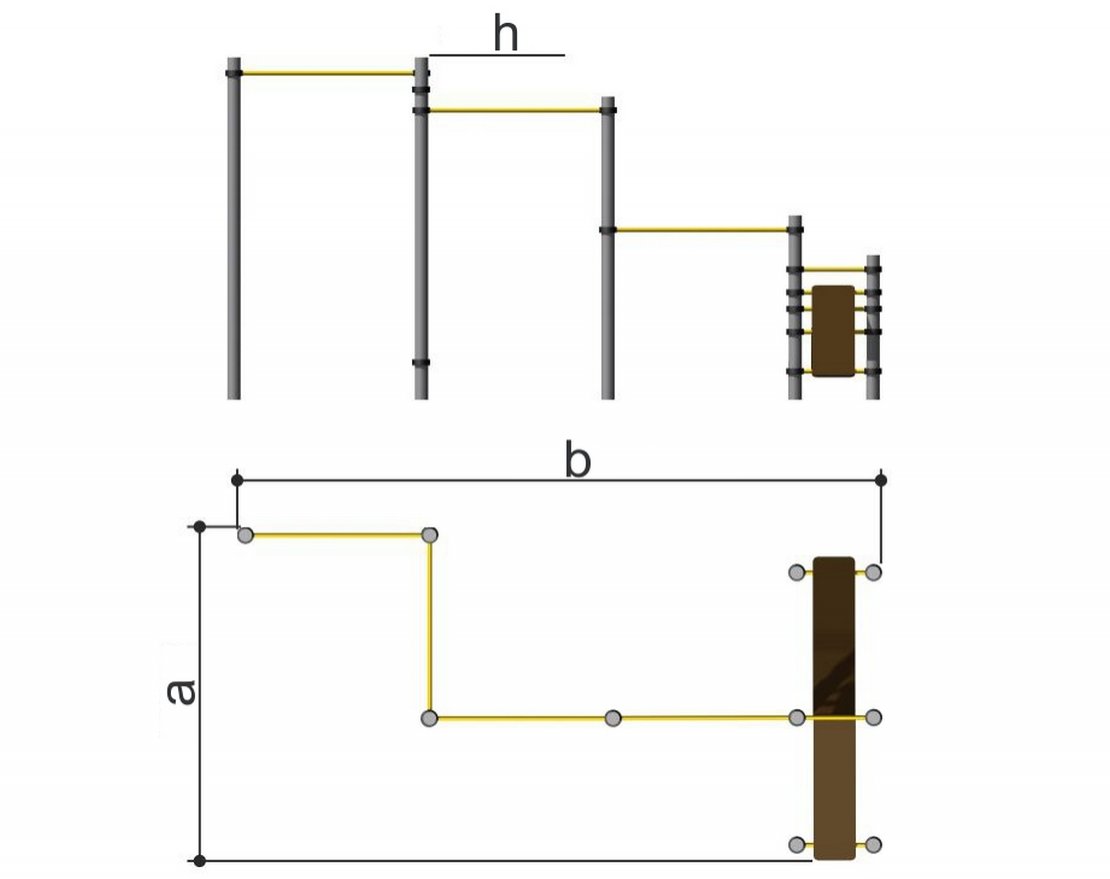 Комплекс из турников с лавками для пресса Romana 501.11.01 - вид 2