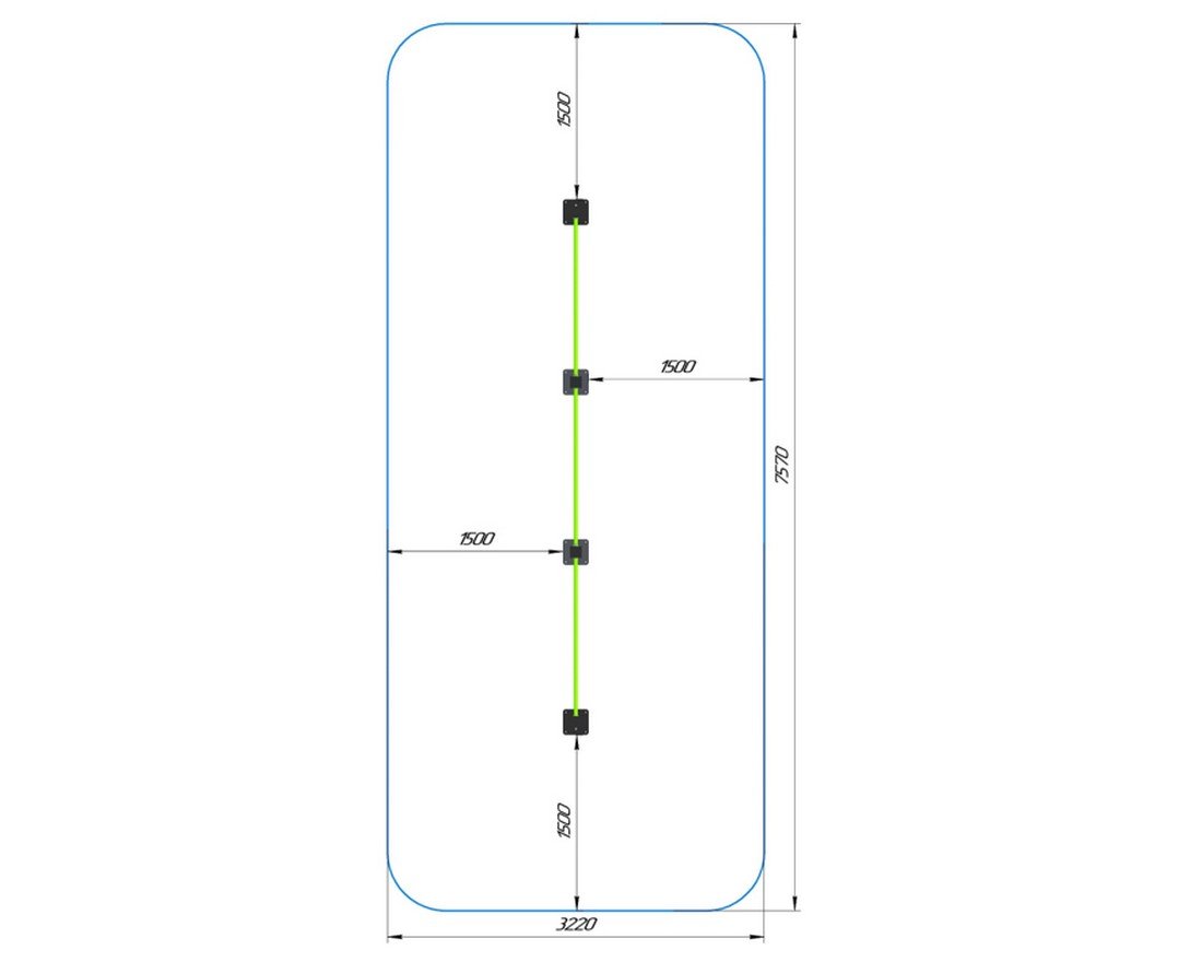 Перекладины стационарные разноуровневые Каскад силы - вид 2