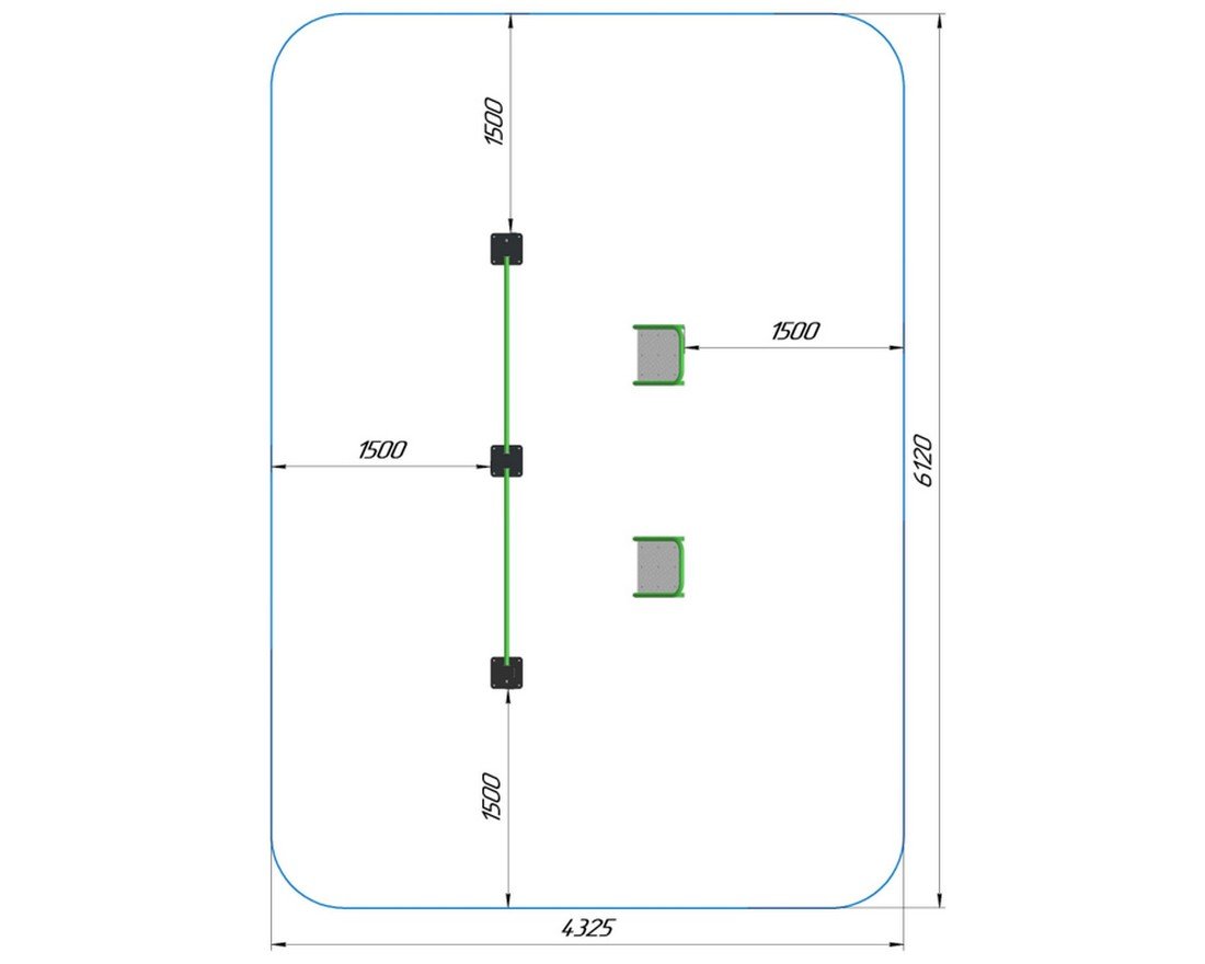 Перекладины стационарные разноуровневые Горизонталь силы - вид 2